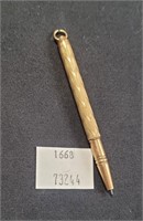 Antique Gold Mechanical Pencil w Angular Design