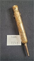 Antique Retractable Gold Pencil w Ornate Etched De