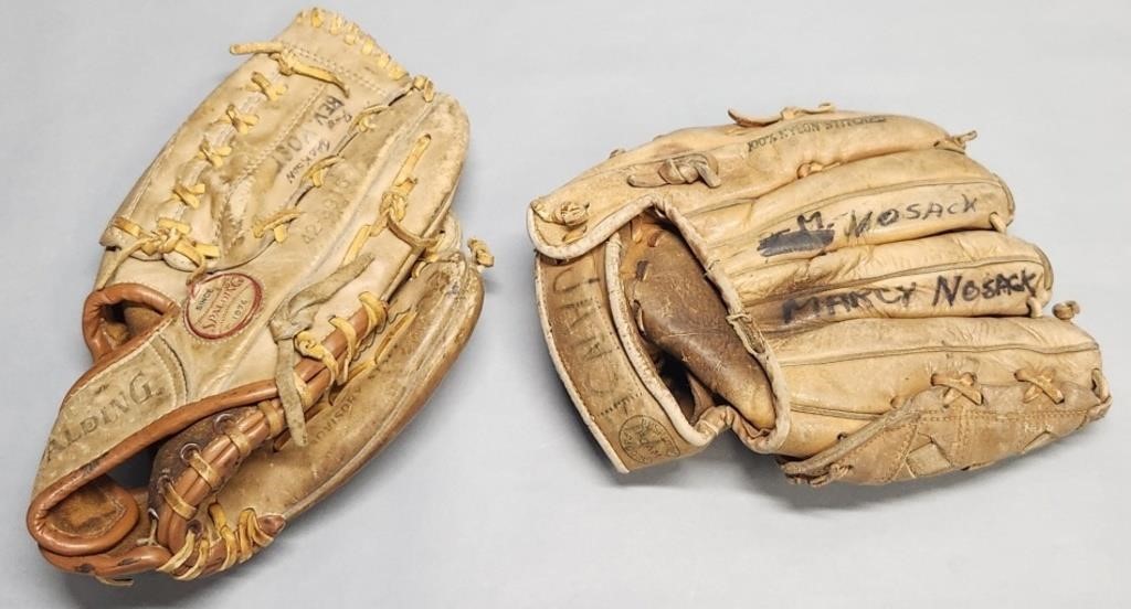 Babe Ruth & Joe Dimaggio Baseball Gloves