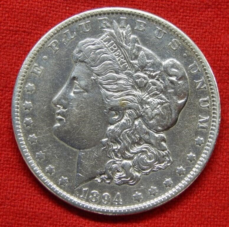 1894 O Morgan Silver Dollar -- Cleaned