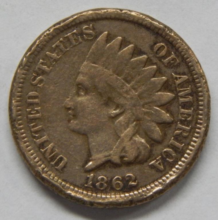 1862 Indian Head Cent - Cleaned