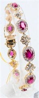 Jewelry 14kt Yellow Gold Ruby & Diamond Bracelet