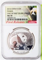 Coin 2016 China Silver Panda NGC MS70