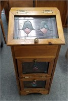 STAINED GLASS VEGETABLE / POTATO STORAGE CUPBOARD