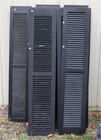 25 Wooden Louvered Shutters, Black