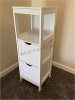 White Two Drawer Accent Stand