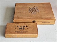 2 Wooden Cigar Boxs