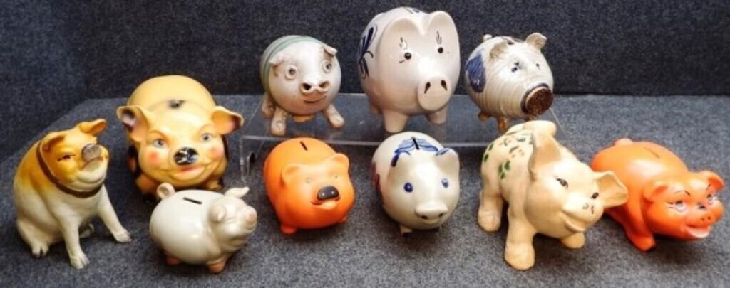 (10) Porcelain & Ceramic Piggy / Pig Banks