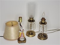 3 Vintage Vanity Lamps