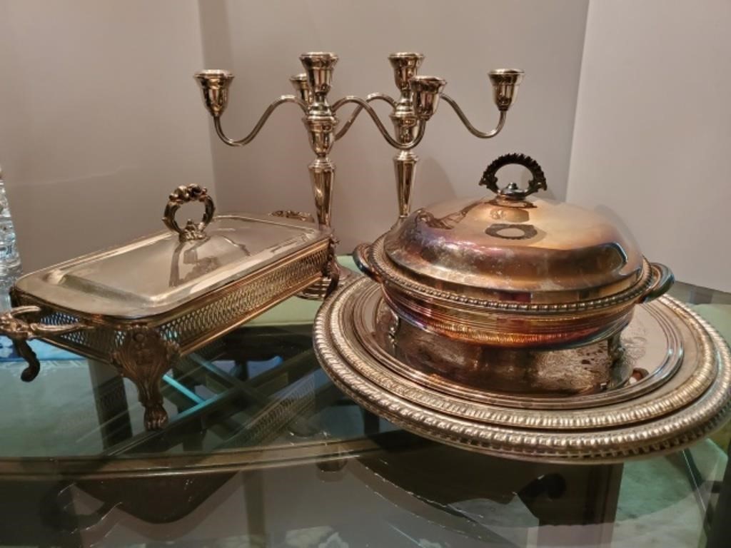 Silver-Plated and Silver Tone Serving Pieces