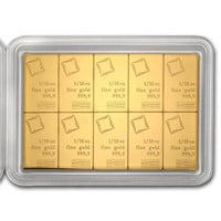 10 X 1/10 Oz Gold Valcambi Combibara (in Assay)