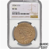 1934-S Morgan Silver Dollar NGC VF35