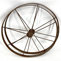 Pair Iron Tractor Wheels