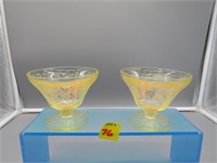 2 Yellow Depression Glass Sorbet Dishes