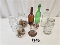 Asmt of Vintage Jars/Bottles, Corks, etc