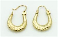 14kt Gold Shell Hoop Earrings