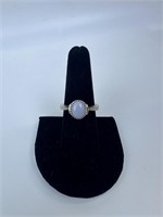 Sterling Blue Opal Ring Sz 8