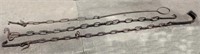 3 hand wrought trammel chains, longest is