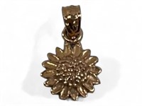 14K Yellow Gold Sunflower Pendent