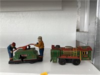 Vintage metal train cars