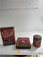 Vintage snuff and tobacco tins