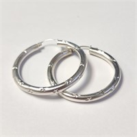 $80 Silver Large Hoop Earrings