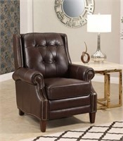 Abbyson Top Grain Leather Tufted Recliner