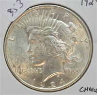 1924 PEACE DOLLAR CHOICE BU