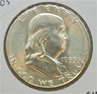 1953 S FRANKLIN HALF DOLLAR CHOICE BU