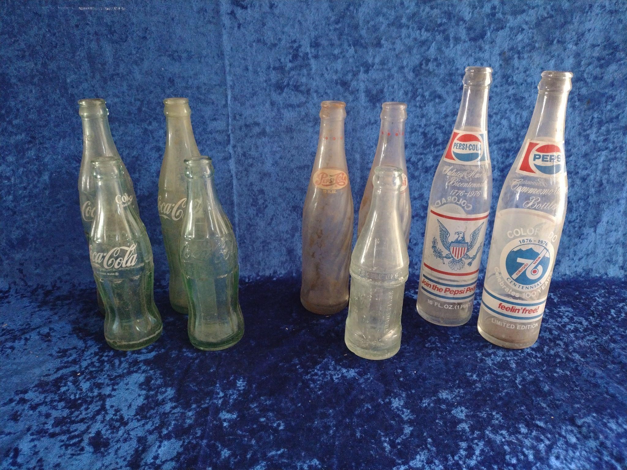 ANTIQUE COLLECTABLE GLASS SODA PUNCH BOTTLES