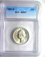 1961-D Quarter ICG MS67 LISTS $3750