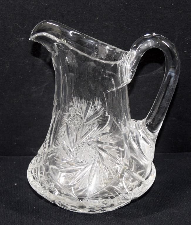 Pinwheel Crystal Creamer / Pitcher - 6"h