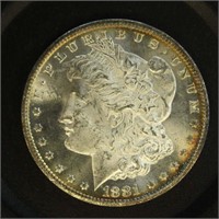 US Coins 1881-CC Morgan Silver Dollar, BU