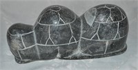 Inuit Soapstone Carving Community Igloo -Signed