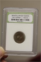 A Slabbed Medievel Bronze Nummis Coin