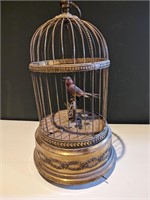 Early 1900's French Automaton Singing Bird in Cage