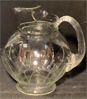 Vintage Glass Pitcher with Applied Handle.
