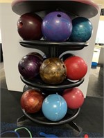 18 various bowling balls