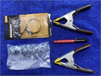 (2) Spring Clamps and Assorted Hose Clamps