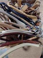 Box Lot of Wooden Clothes Hangers