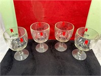 *LOT OF 4 MICHELOB BEER THUMBPRINT GOBLETS