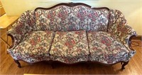 Antique Floral Upholstered Sofa