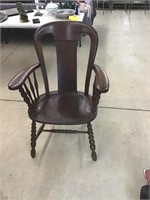 Super oak side chair with barley twist legs. Very