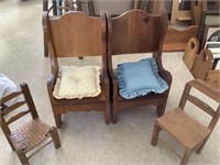 4 small wooden chairs