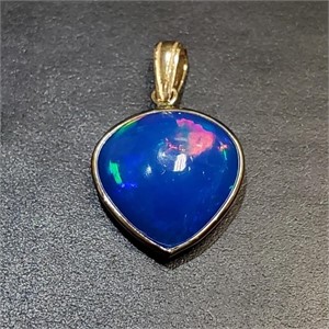 $1600 14K  Blue Opal(4.9ct) Pendant