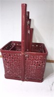 3 in one red baskets with handles