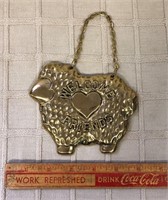 BRASS SHEEP WELCOME SIGN