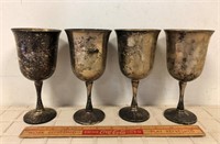 SILVER PLATED GOBLETS (4)