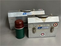 Pair of Metal Lunchboxes and Aladdin Thermos