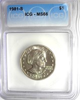 1981-S Susan B Anthony ICG MS66 LIST $475